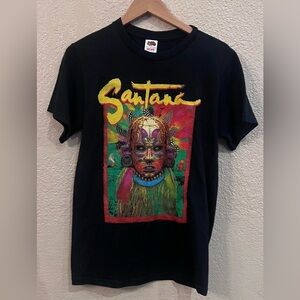 Santana Shaman Band T-shirt Y2K Black Sz Small